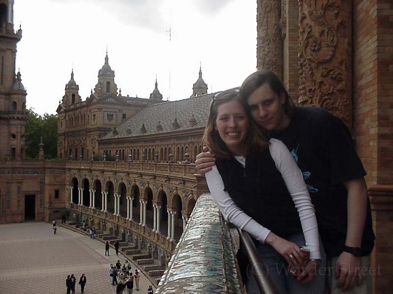 Erica And Taylor At Plaza De Espana In Sevilla.jpg